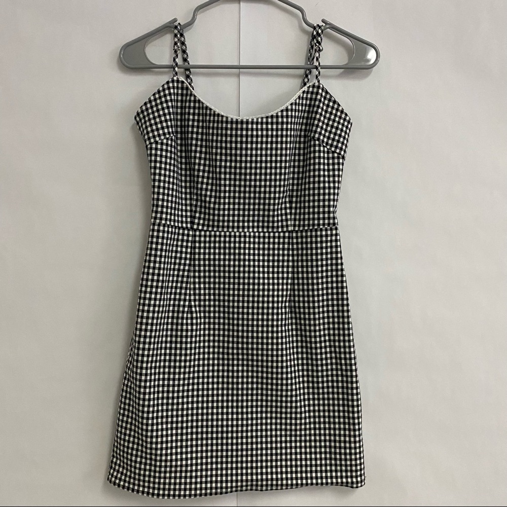 URBAN OUTFITTERS plaid adjustable spaghetti strap mini dress